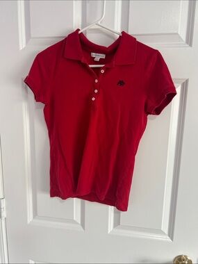 Aeropostale Women’s Short Sleeve Polo Tee in Red